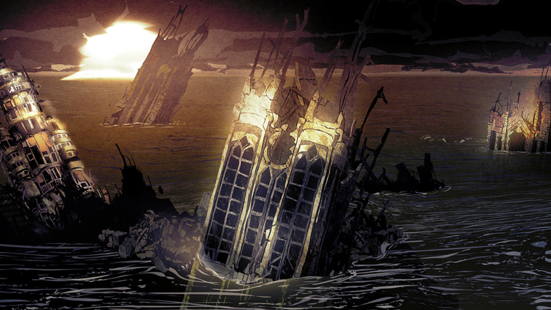 Illustration for article titled The story of a cat and two humans, trying to survive in post-apocalyptic, underwater Brooklyn
